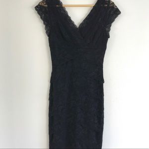 Helene blake lace black midi vintage dress